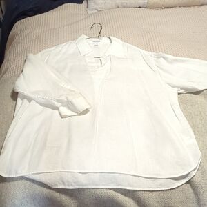 Women's White Linen Shirt/Blouse